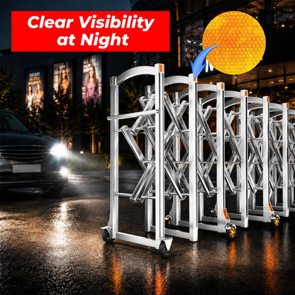 Stainless Steel Extendable Safety Barrier | 6 Meter Foldable Crowd Control Barrier