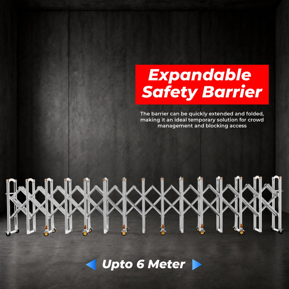 Stainless Steel Extendable Safety Barrier | 6 Meter Foldable Crowd Control Barrier