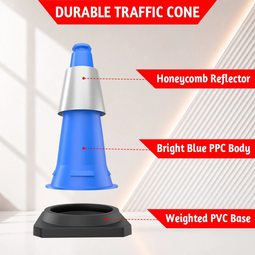 75CM Traffic Safety Cone Blue | Weighted Reflective Road Cone