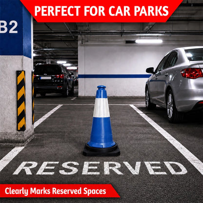 75CM Traffic Safety Cone Blue | Weighted Reflective Road Cone
