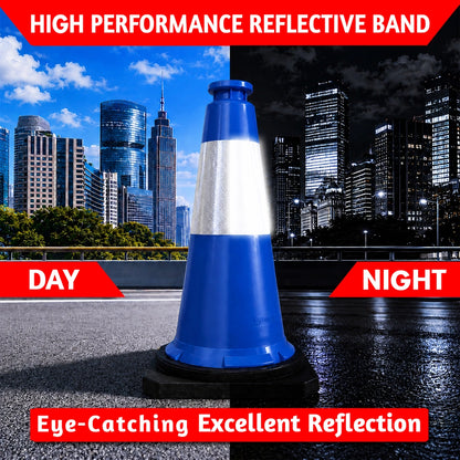 75CM Traffic Safety Cone Blue | Weighted Reflective Road Cone