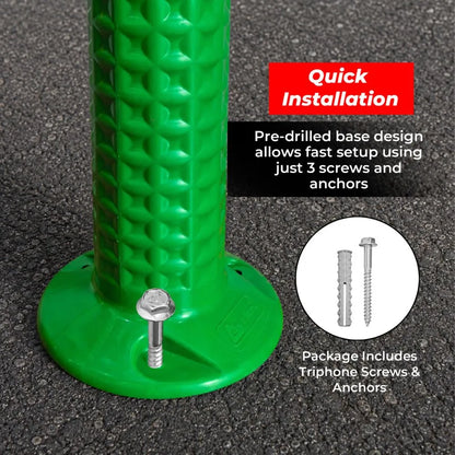 75CM Flexible TPE Delineator Post | Reflective Green Traffic Post with Sign Socket