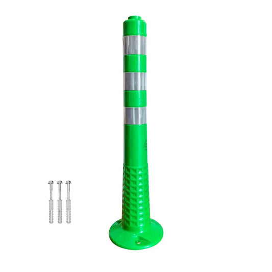 75CM Flexible TPE Delineator Post | Reflective Green Traffic Post with Sign Socket