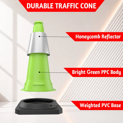 75CM Traffic Safety Cone Green | Reflective Parking Cone