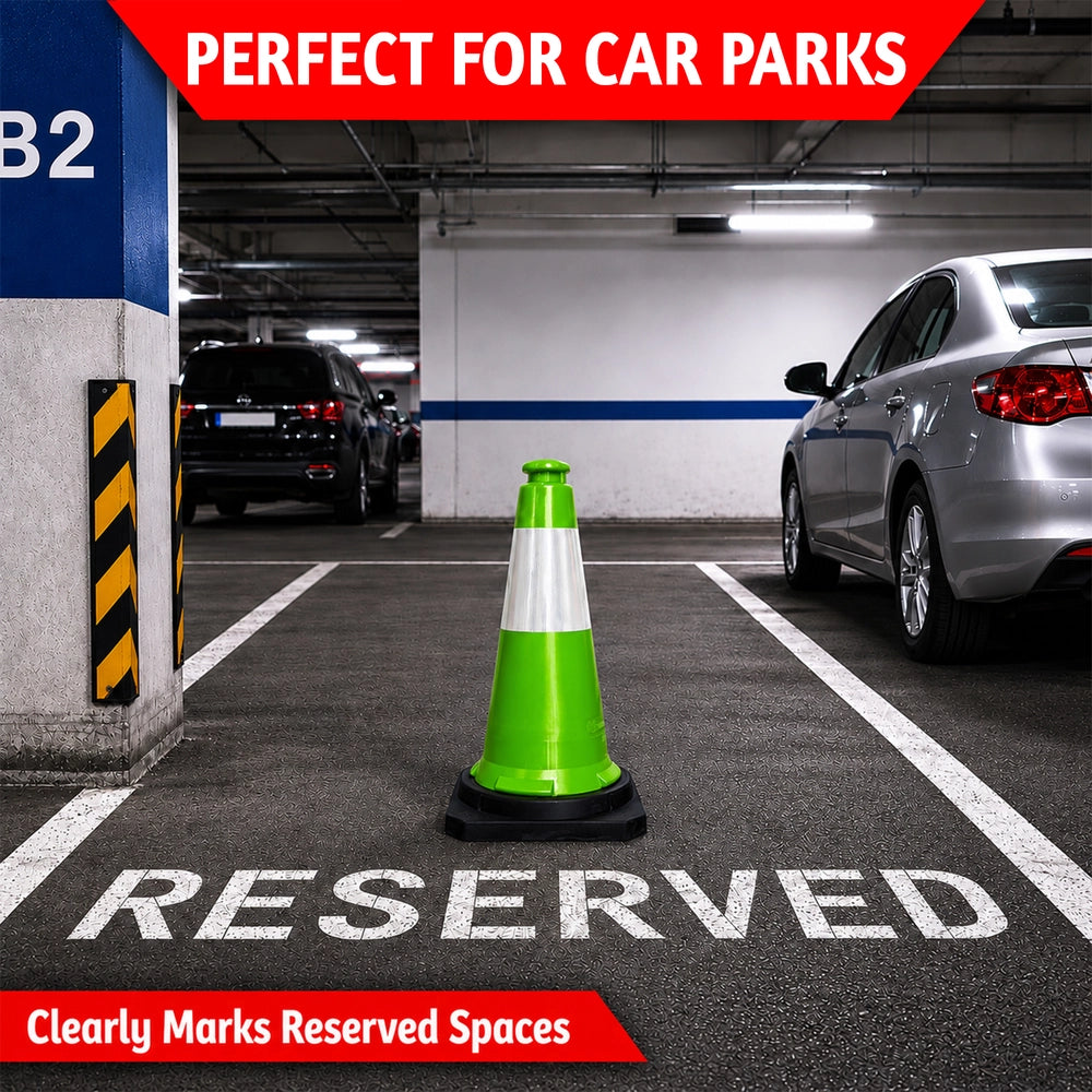 75CM Traffic Safety Cone Green | Reflective Parking Cone
