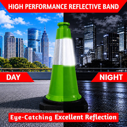 75CM Traffic Safety Cone Green | Reflective Parking Cone