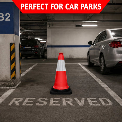 75CM Traffic Safety Cone Red | Reflective Road Cone with Weighted Base