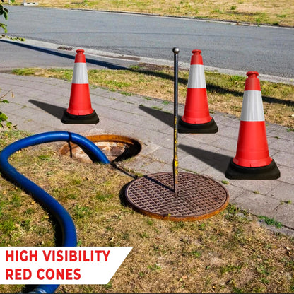 75CM Traffic Safety Cone Red | Reflective Road Cone with Weighted Base
