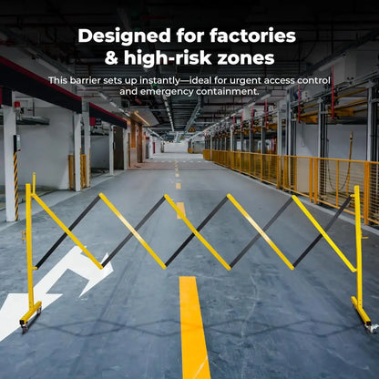 Expandable Metal Safety Barrier 2.5 Meter with Lockable Wheels