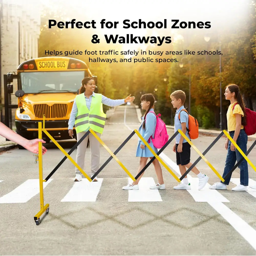 Expandable Metal Safety Barrier 2.5 Meter with Lockable Wheels
