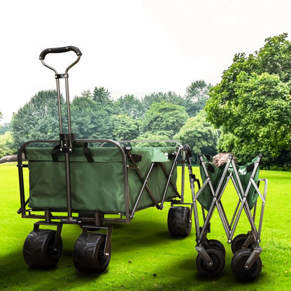 80 kg compact folding outdoor garden trolley green premium look