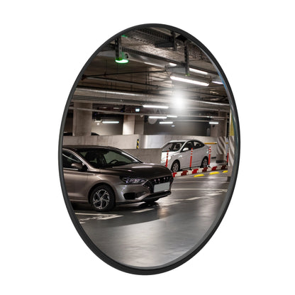 80CM Convex Safety Mirror Black | Wall Mount Blind Spot Mirror