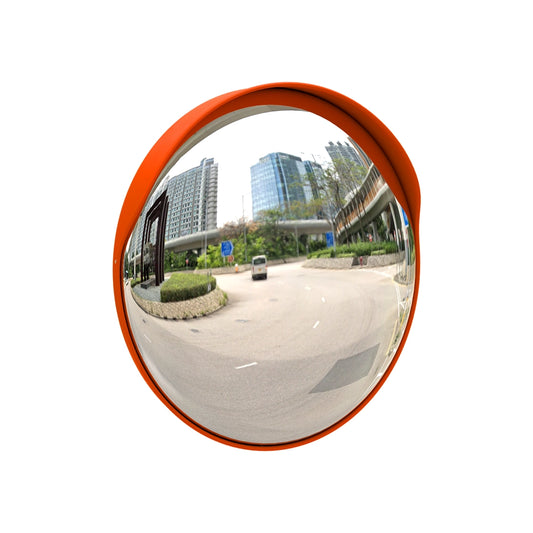 80CM Convex Safety Mirror Orange | Pole Mount Blind Spot Mirror