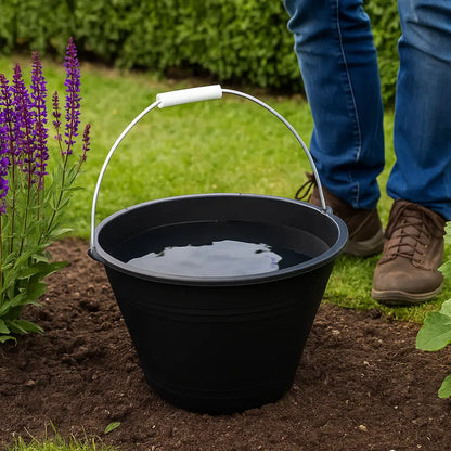 8L Construction Bucket Black PVC – Pack of 12