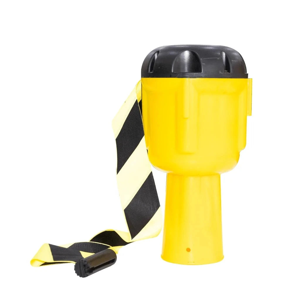 9 meter retractable caution belt yellow black compact design