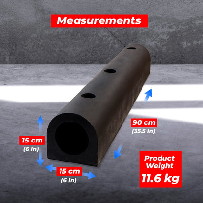 Heavy Duty Rubber Wall Guard D-Type | 90× 15× 15CM Wall Fender & Dock Bumper