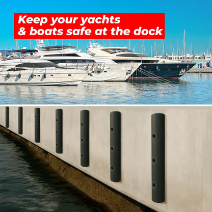 Heavy Duty Rubber Wall Guard D-Type | 90× 15× 15CM Wall Fender & Dock Bumper