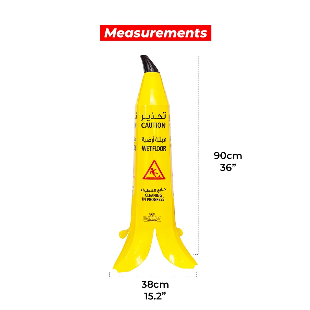 Wet Floor Banana Cone Yellow - 90CM