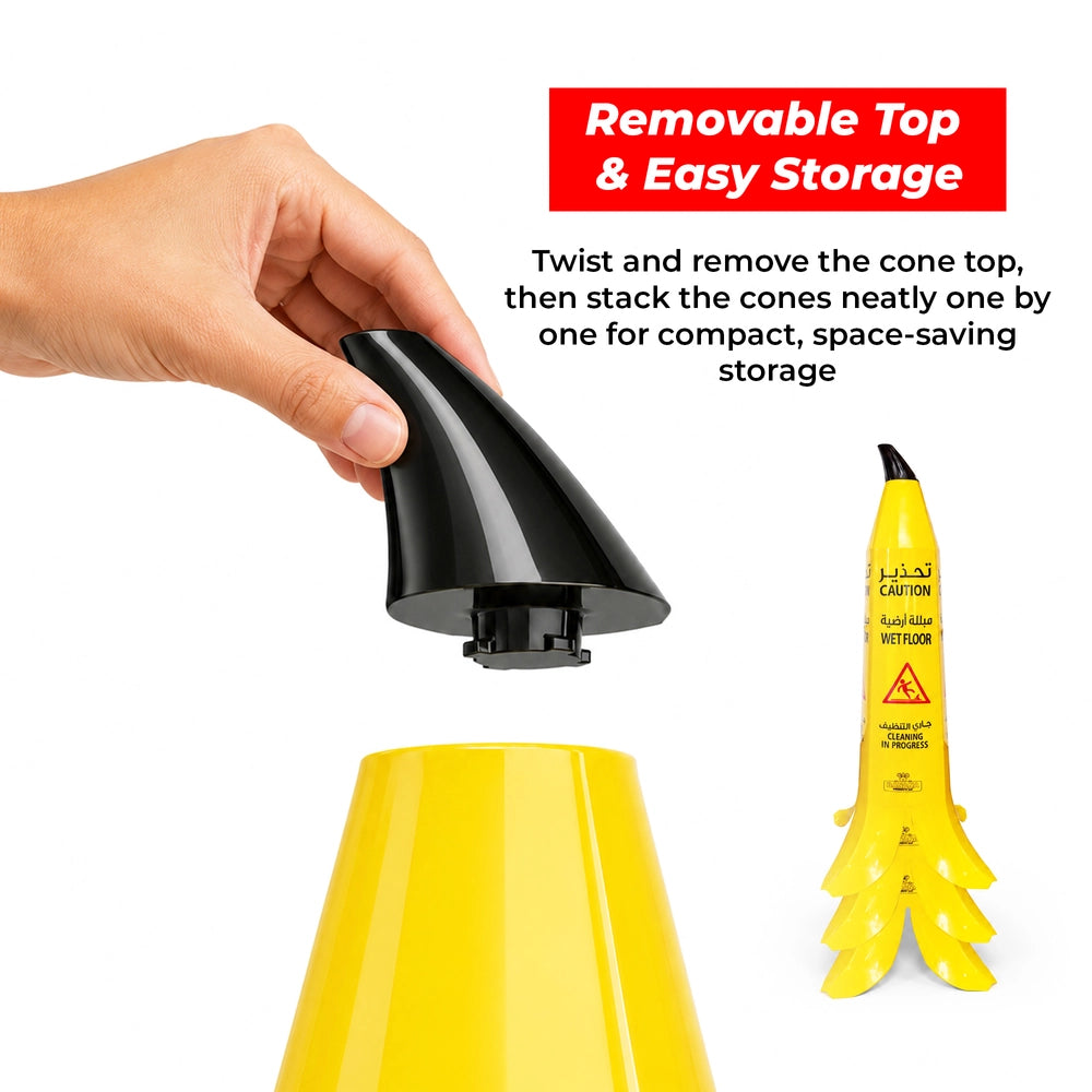 Wet Floor Banana Cone Yellow - 90CM