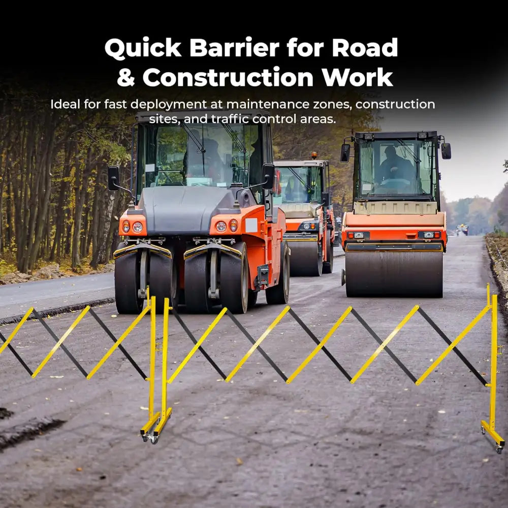 Expandable Metal Safety Barrier 2.5 Meter with Lockable Wheels