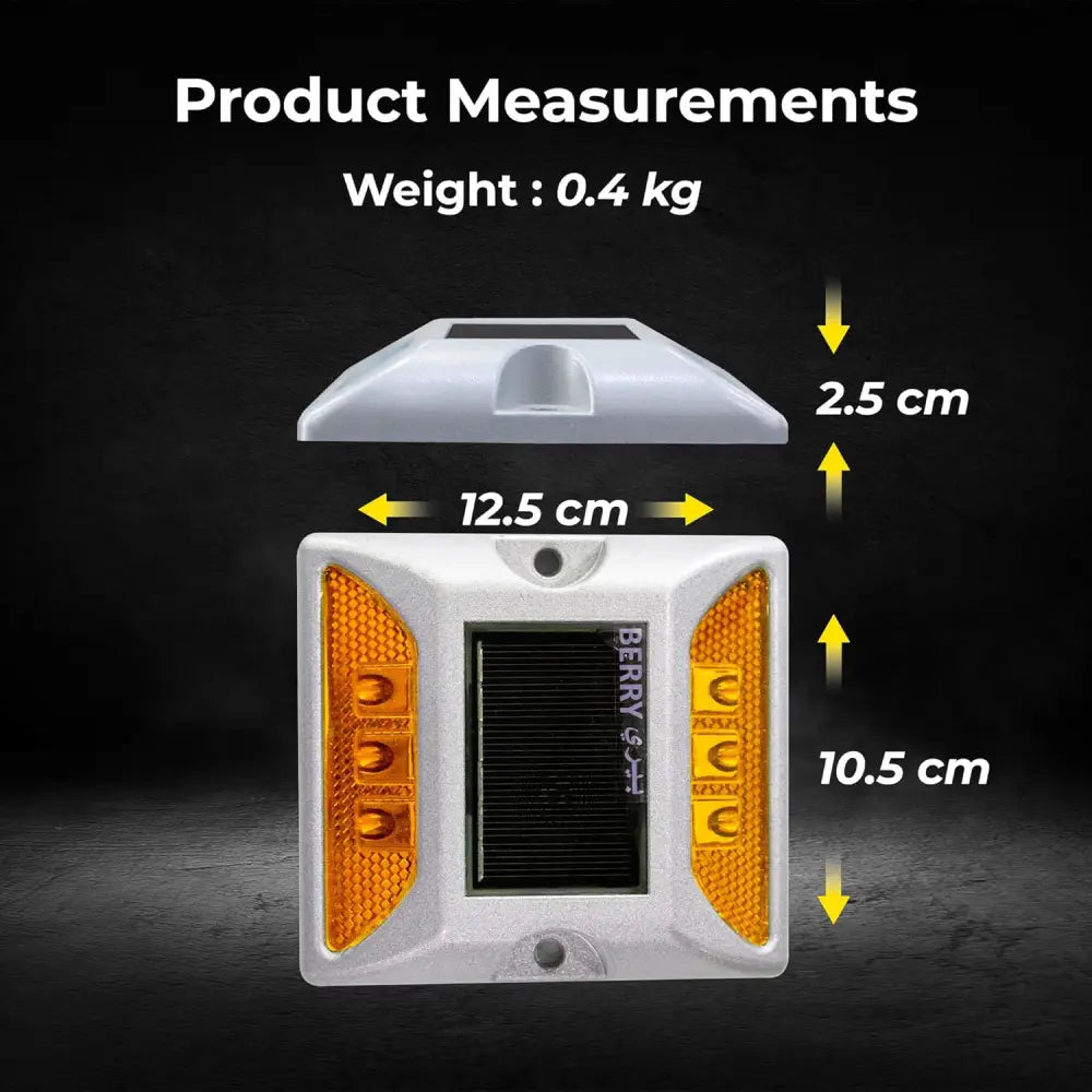 Aluminum Solar Reflective LED Road Stud Light - Orange