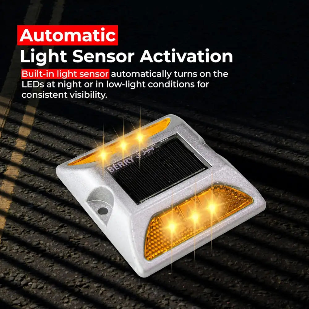 Aluminum Solar Reflective LED Road Stud Light - Orange