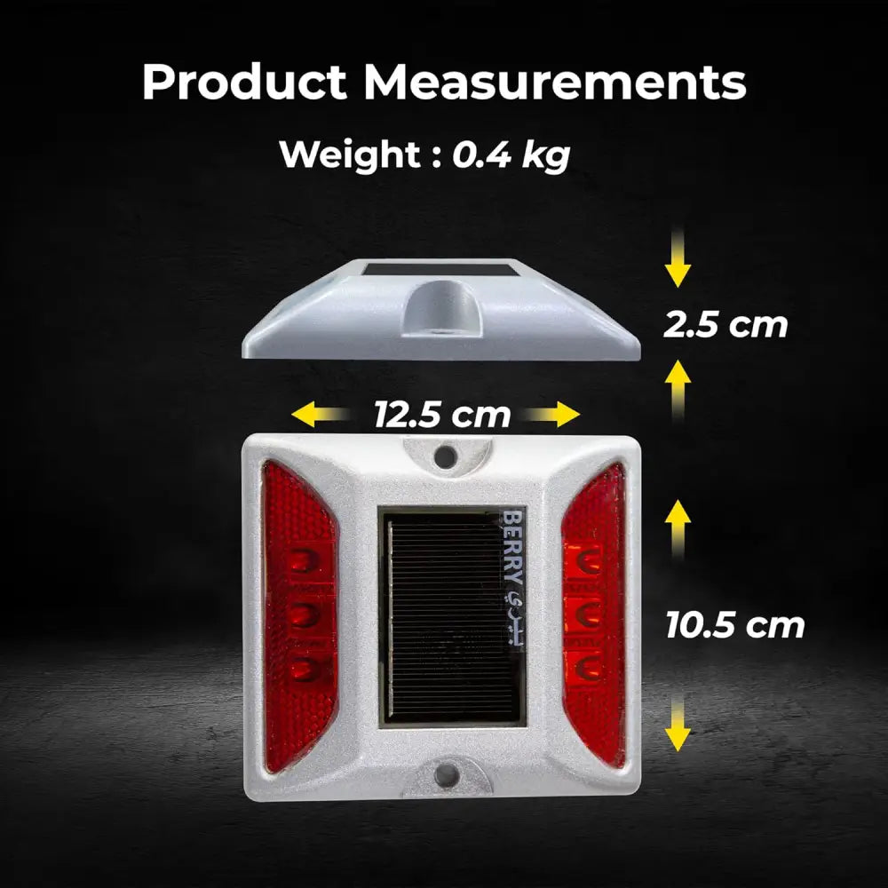 Aluminum Solar LED Blinking Road Stud Light - Red