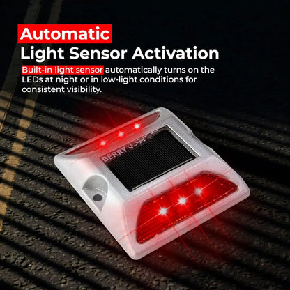 Aluminum Solar LED Blinking Road Stud Light - Red
