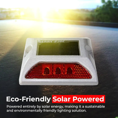 Aluminum Solar LED Blinking Road Stud Light - Red