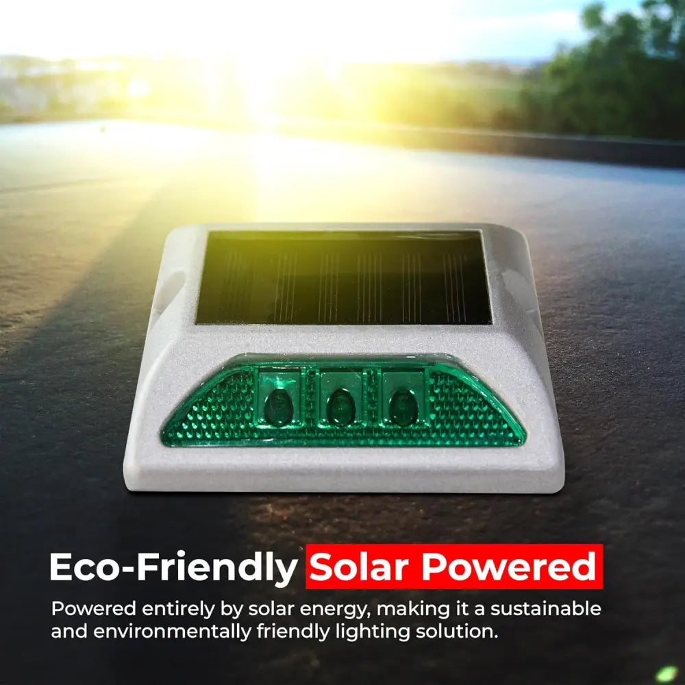 Aluminum Solar Road Stud with LED Light - Green