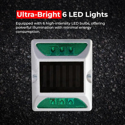 Aluminum Solar Road Stud with LED Light - Green