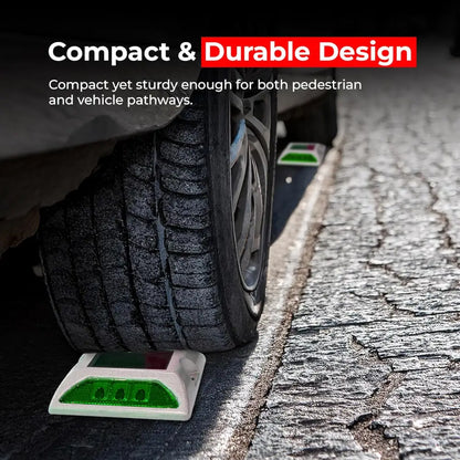 Aluminum Solar Road Stud with LED Light - Green
