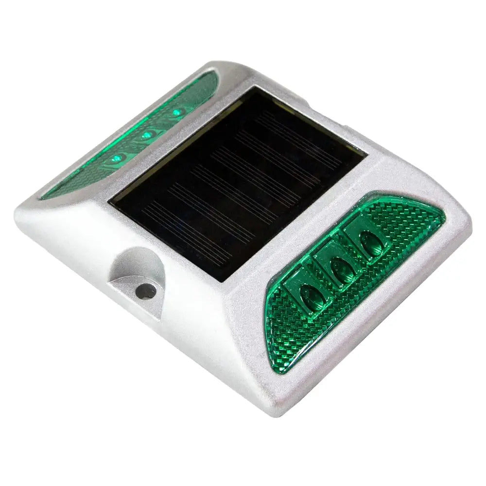 Aluminum Solar Road Stud with LED Light - Green