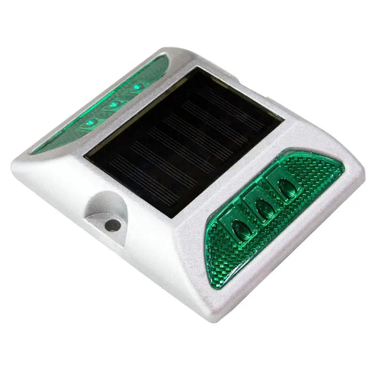 Aluminum Solar Road Stud with LED Light - Green
