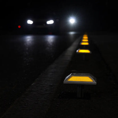 Aluminum Road Stud Yellow with Reflective Lens