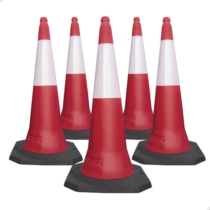 Traffic Cone 100CM Red Reflective with Weighted Base
