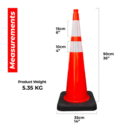 Traffic Cone with Black Base - 90cm
