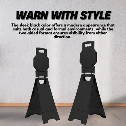 Blank Safety Floor Sign with Lock Clip - Black