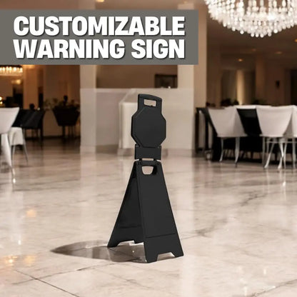 Blank Safety Floor Sign with Lock Clip - Black