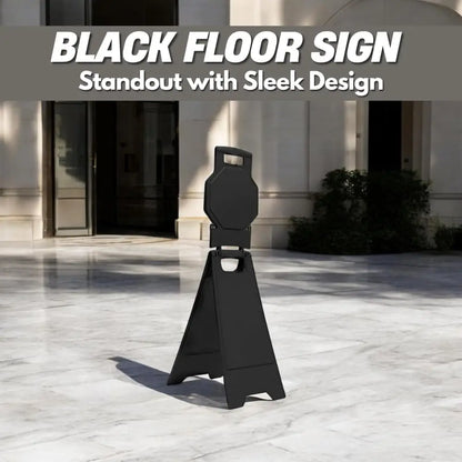 Blank Safety Floor Sign with Lock Clip - Black
