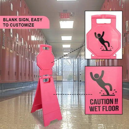 Blank Safety Floor Sign with Lock Clip - Pink