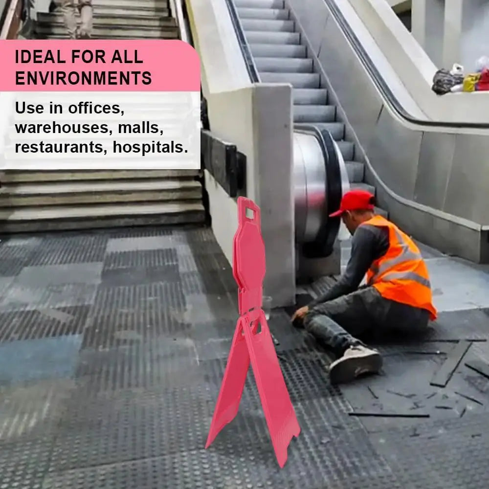 Blank Safety Floor Sign with Lock Clip - Pink