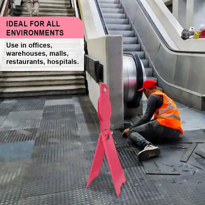 Blank Safety Floor Sign with Lock Clip - Pink