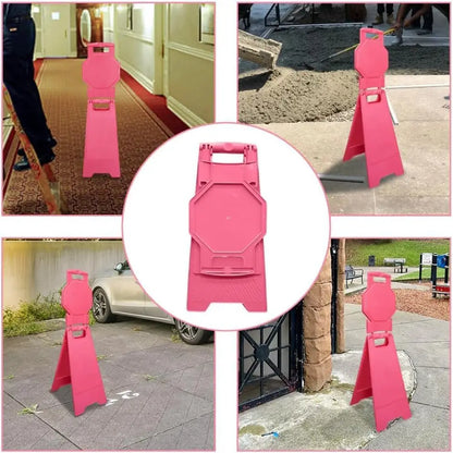 Blank Safety Floor Sign with Lock Clip - Pink