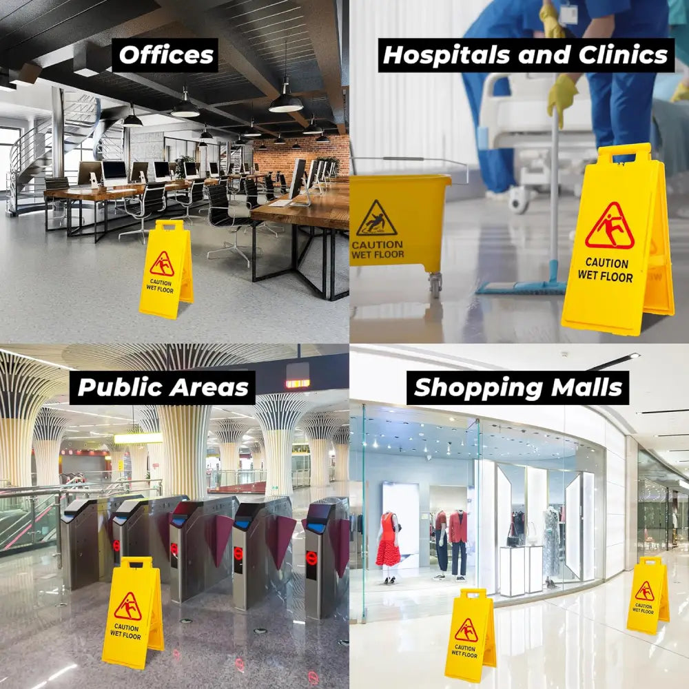 Blank Standing Floor Sign Foldable Yellow - 62CM