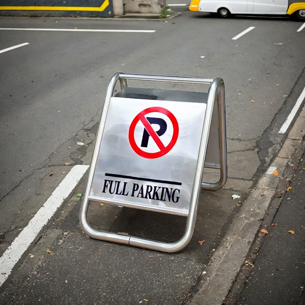 Double-Sided Lightweight Stainless Steel Full Parking Floor Sign - Biri Group 