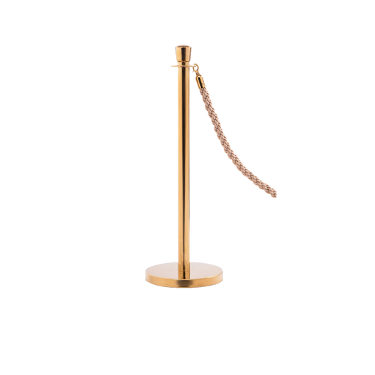 Stainless Steel Gold-Colored Queue Barrier with Dimensions of 320 x 51 x 910mm