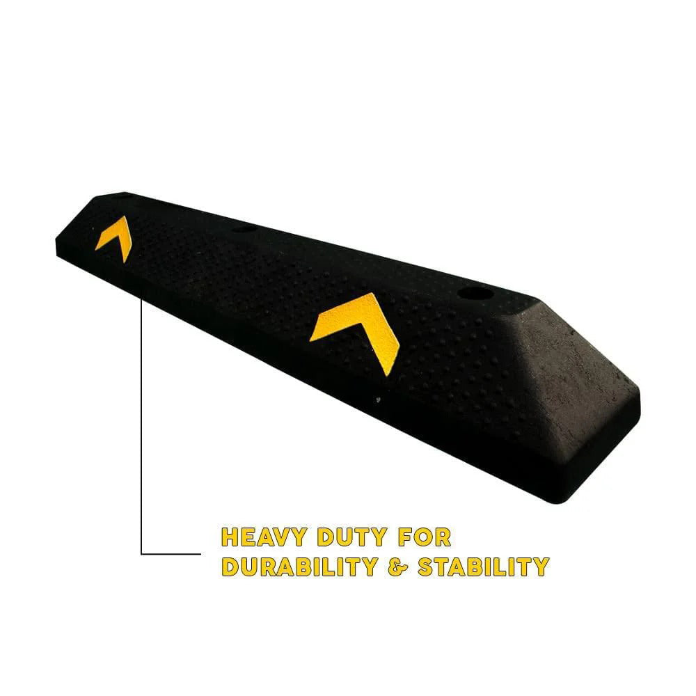 PVC Heavy Duty Parking Wheel Stop 90 CM Black with Yellow Reflector