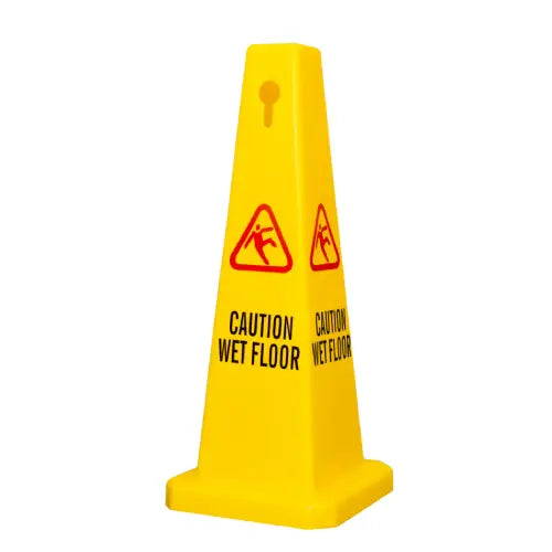 Caution Wet Floor Safety Cone Yellow - 67CM