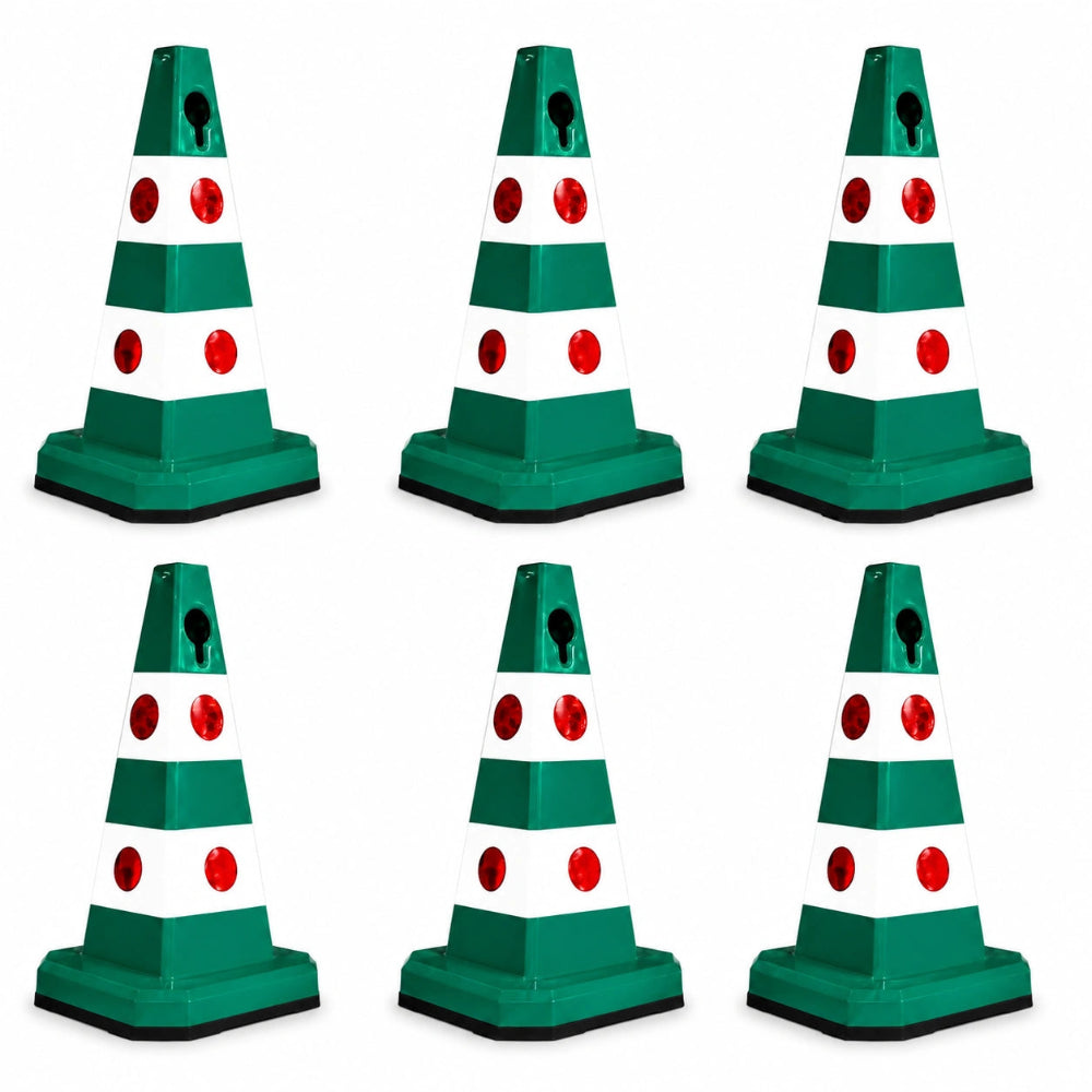 Ultra Traffic Cone 62 cm Green & White with Weighted Base